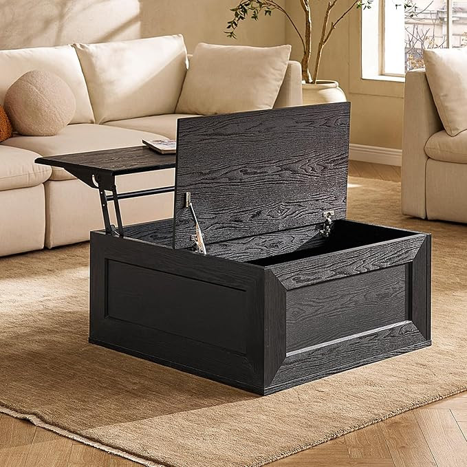 mopio Blake Lift Top Coffee Table with Storage, Modern Farmhouse Square Wood Center Coffee Table ... | Amazon (US)