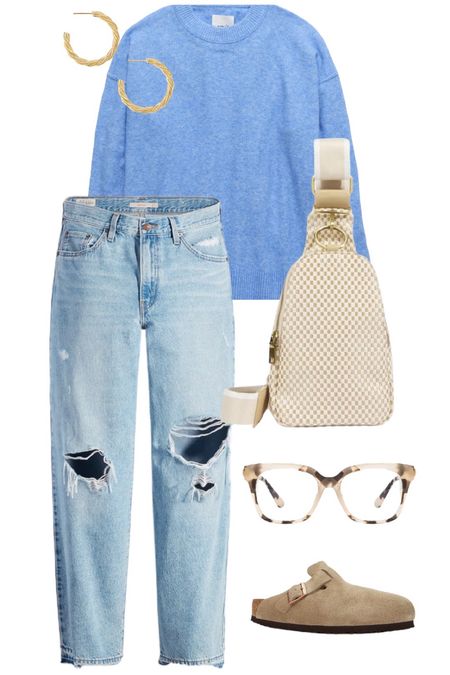 Running errands outfit - casual and super cute! 

// affordable outfit, baggy levi, baggy dad jeans, Levi jeans, vintage jean, Altard state, blue light glasses, blue, crewneck, comfy sweater

#LTKfamily #LTKstyletip #LTKshoecrush