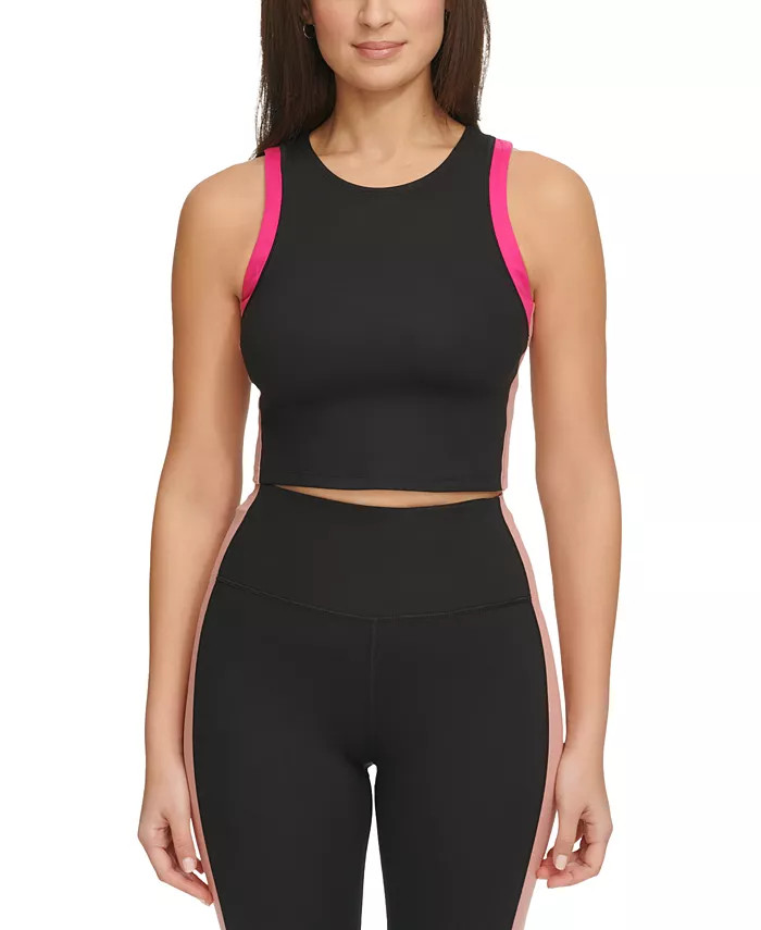 Women's Contrast-Trim Cropped Top | Macy's
