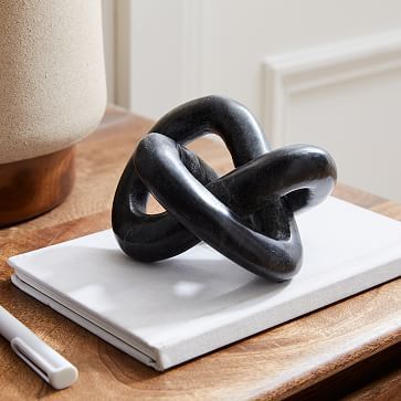 Black Marble Knot Decorative Object | West Elm | West Elm (US)