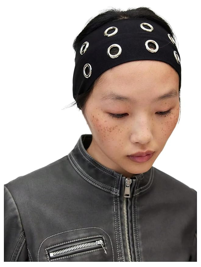 WDIRARA Women's Hollow Out Eyelets Elastic Headband Grunge Punk Wide Hairbands Grommet Hair Acces... | Amazon (US)