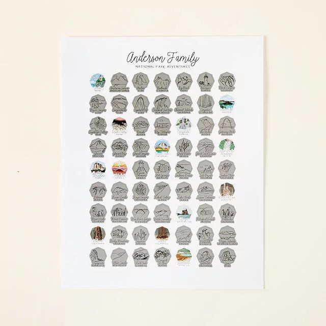 Personalized National Parks Scratch Off Poster | UncommonGoods