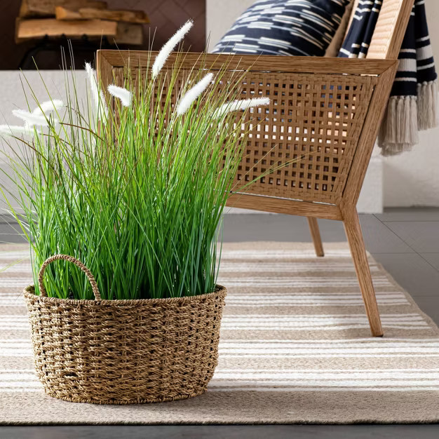 Faux Grass in Basket - Threshold™ designed with Studio McGee | Target