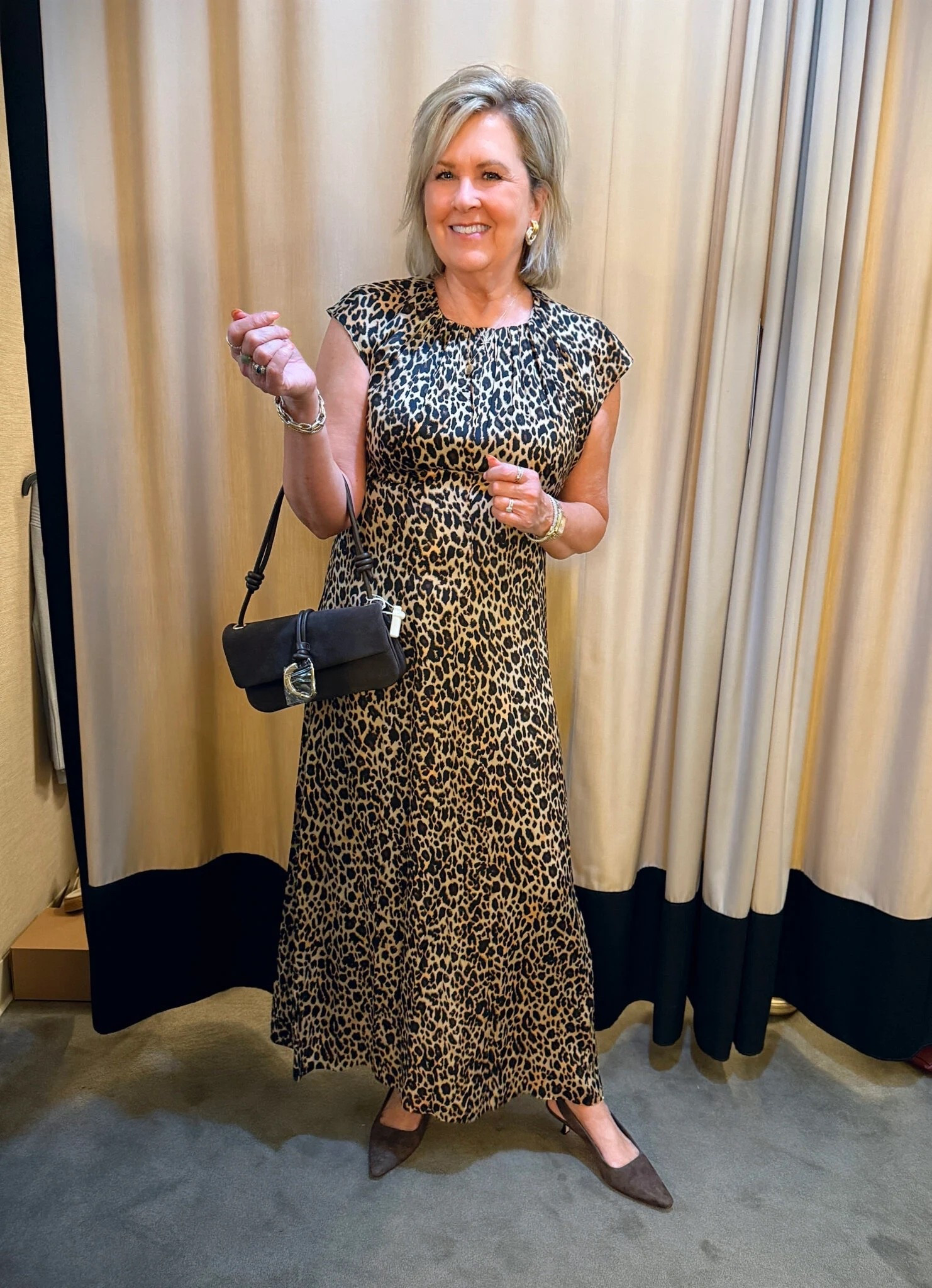 Leopard is always in style! This maxi dress is a great base piece to have in your wardrobe. You can easily style this with neutrals like I am here or add your own pops of color for a more bold look. Nsale finds | Fall trends 

#LTKMidsize #LTKSaleAlert #LTKStyleTip
