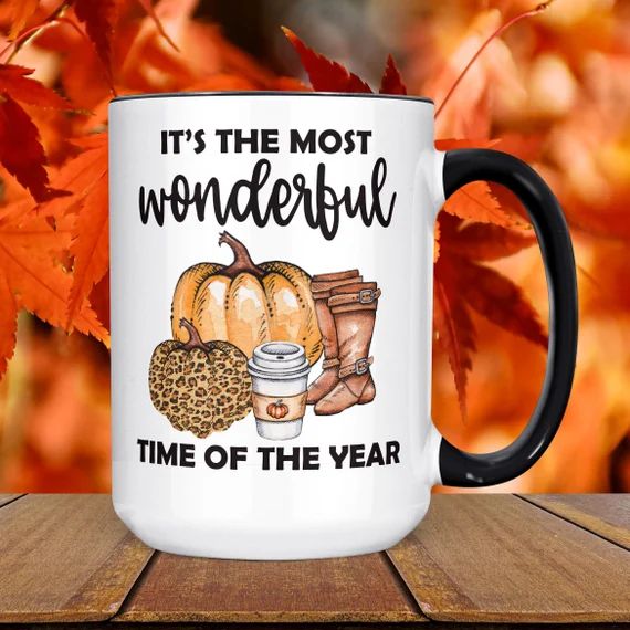 Fall Coffee Mug, Autumn Holiday Microwave Dishwasher Safe Ceramic Cup, Boots, Coffee, Leopard Pri... | Etsy (US)