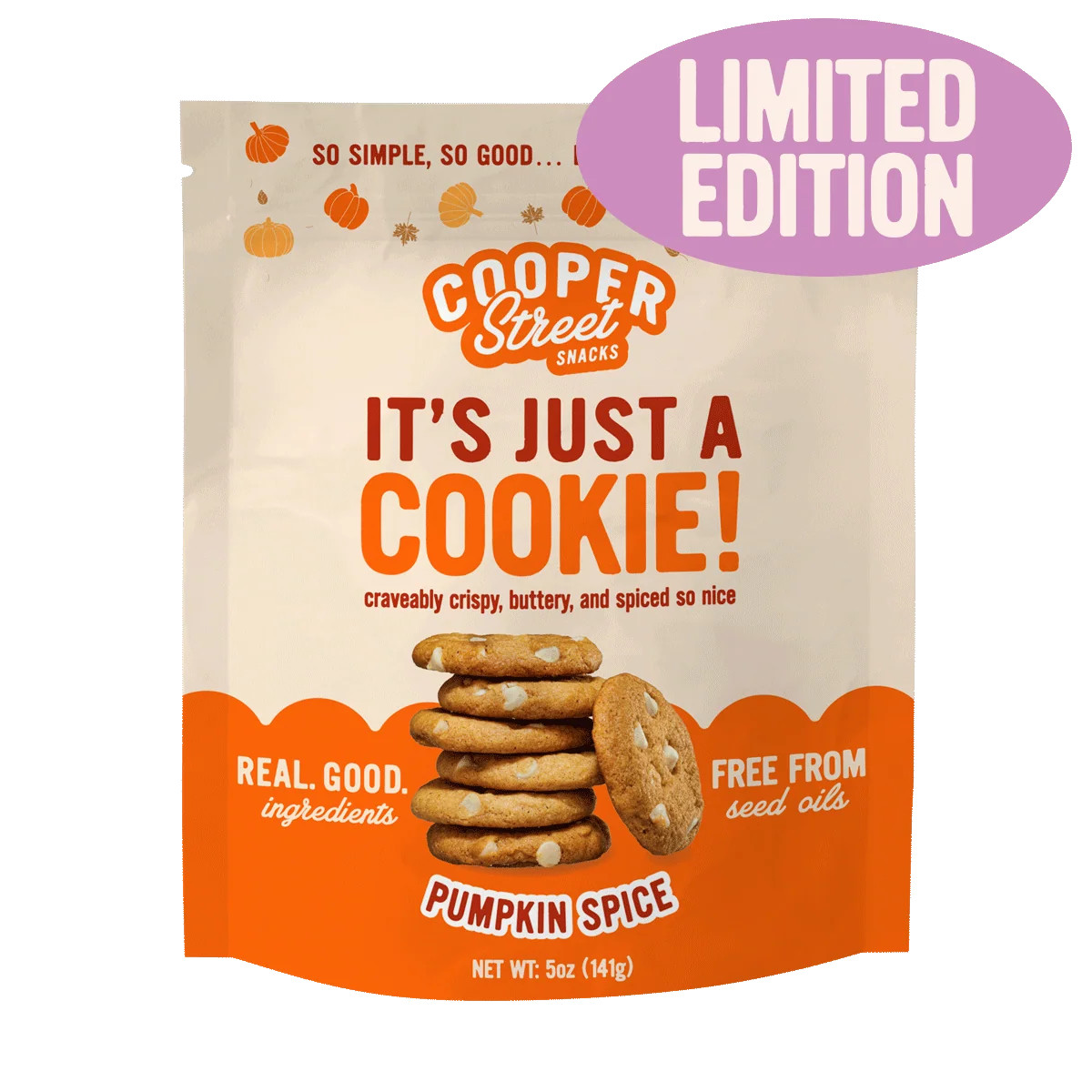 Pumpkin Spice It's Just A Cookie | Cooper Street Snacks