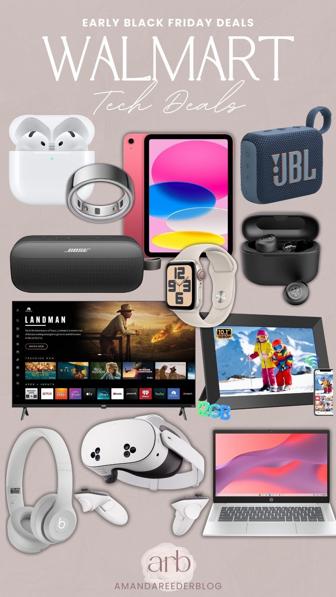 Early Black Friday tech finds at Walmart 👏🏻 From headphones and Oura rings to tablets, speakers, and the perfect giftable gadgets — these deals are SO good this year 💻✨🎧

walmart deals, walmart tech, black friday tech, holiday gift ideas, tech gifts 2024, walmart finds, early black friday, apple deals, jbl speaker, bose speaker, smart ring, tablet deals, laptop deals, vr headset, beats headphones, walmart electronics, gift guide tech, budget friendly gifts

#LTKGiftGuide #LTKCyberWeek #LTKHoliday