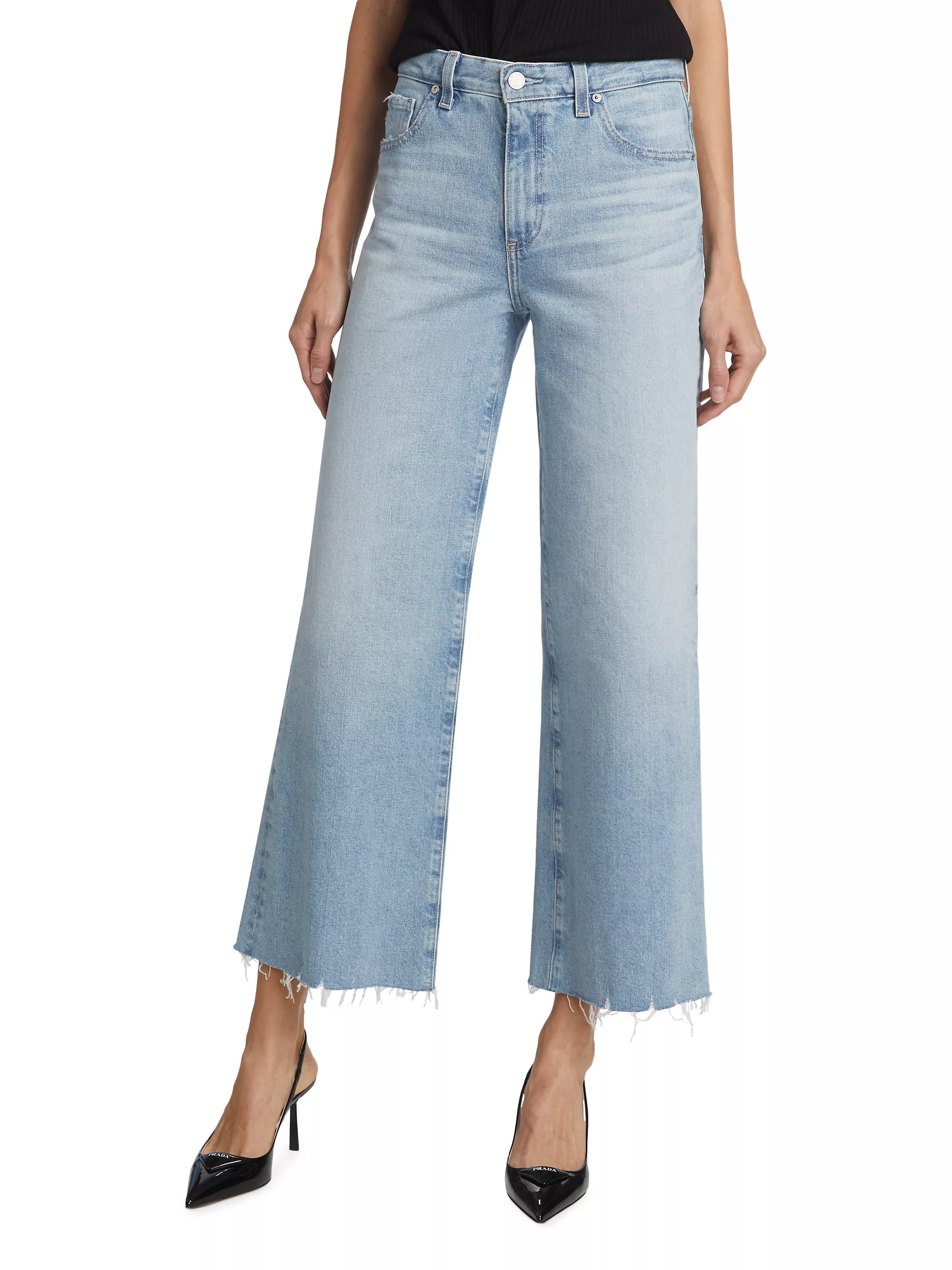 Saige Wide-Leg Cropped Jeans | Saks Fifth Avenue