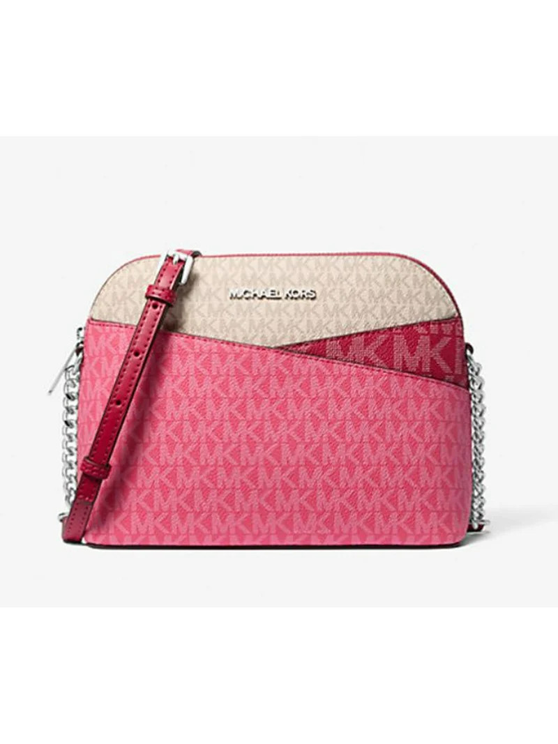 Michael Kors Women's Jet Set Travel Women Raspberry Crossbody MK Pattern Dome Handbag 35S5STVC6B-... | Walmart (US)