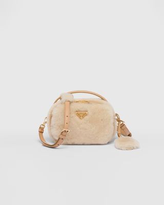 Prada Odette shearling mini-bag | Prada Spa US