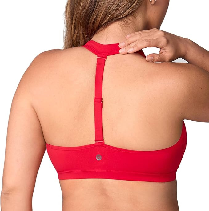 Hugcurve Detachable Halter Sports Bra Racerback for Women Padded Square Neck Open Back Yoga Worko... | Amazon (US)