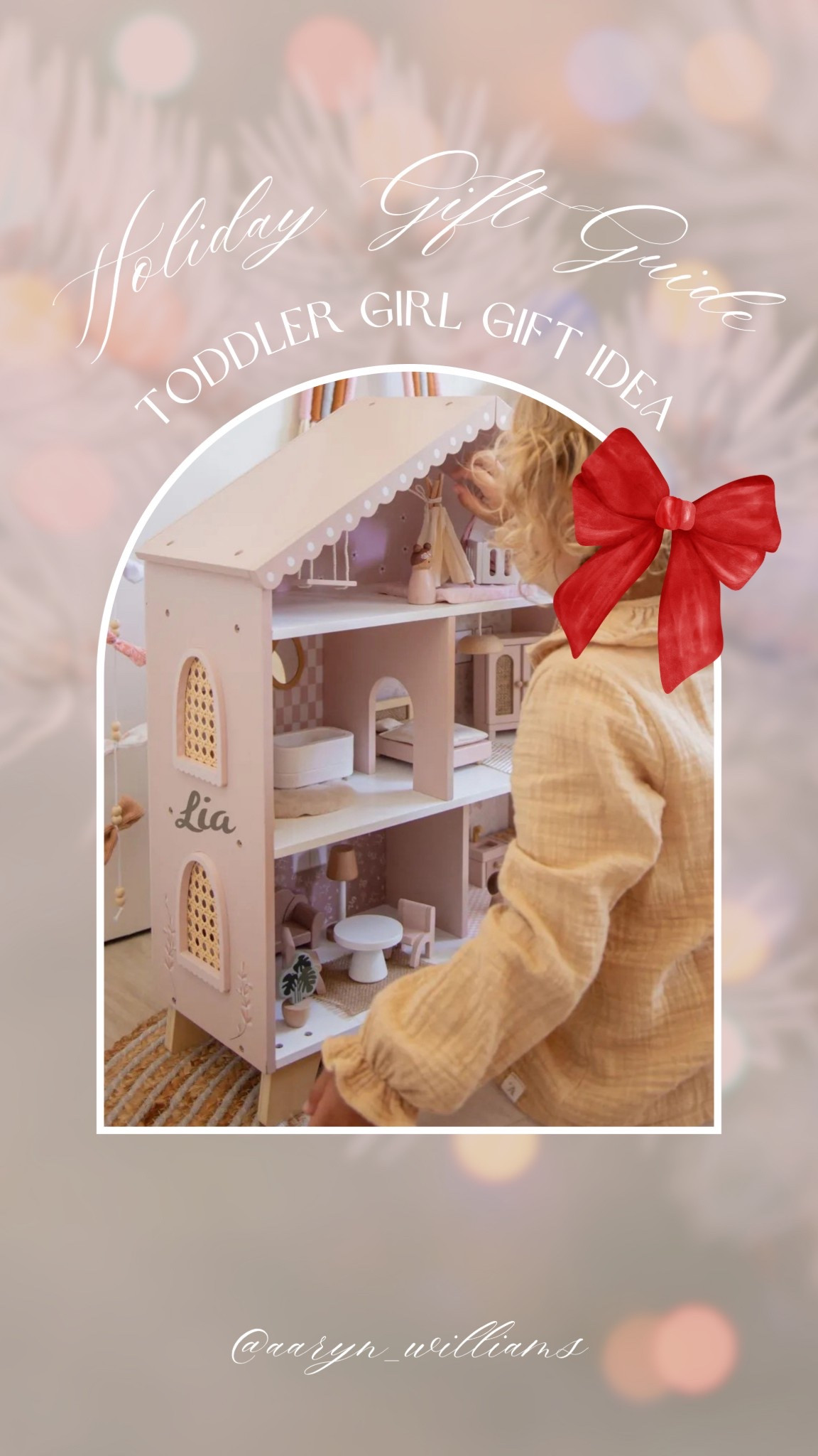 Holiday gift guide 🎀 this wooden dollhouse is a dream gift for little girls who love imaginative play 🩷 timeless, beautifully made, and something they’ll cherish for years to come

#holidaygiftguide #toddlergirlgift #christmasgiftideas #ltkholiday #ltkhome #ltkgiftguide #ltkfamily #woodentoys #montessoritoy #kidsgiftideas #dollhouse #holidaygiftsforkids #aarynwilliams