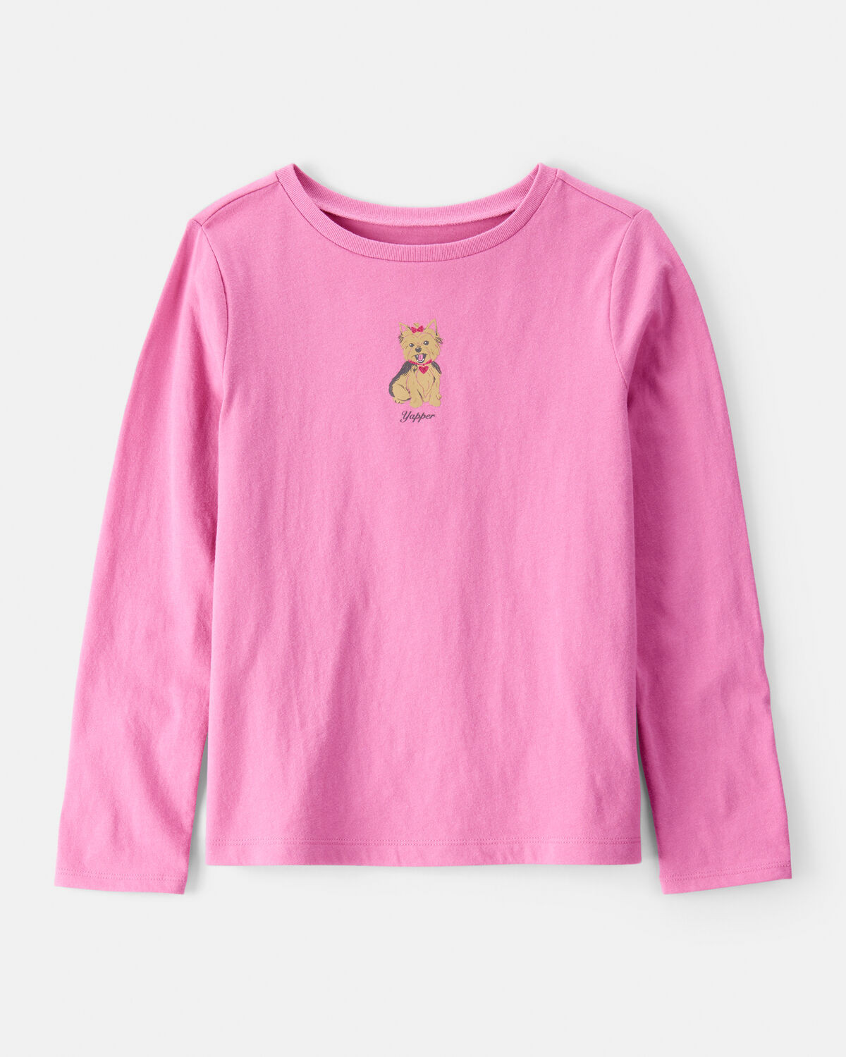 Girls Dog Long-Sleeve Graphic Tee - Pink | Carter's Inc
