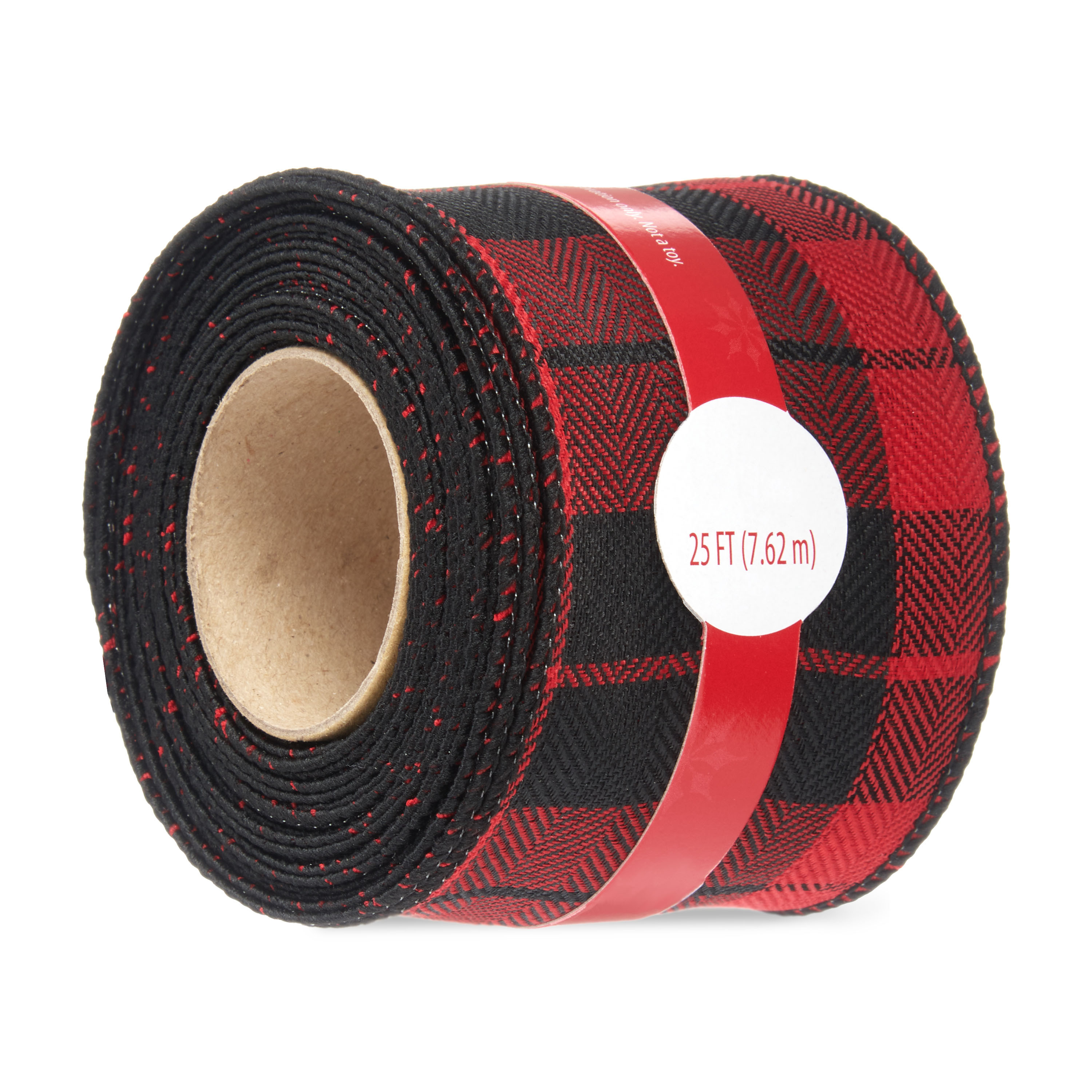 Holiday Time Ribbon, Red/Black Buffalo, 25' - Walmart.com | Walmart (US)