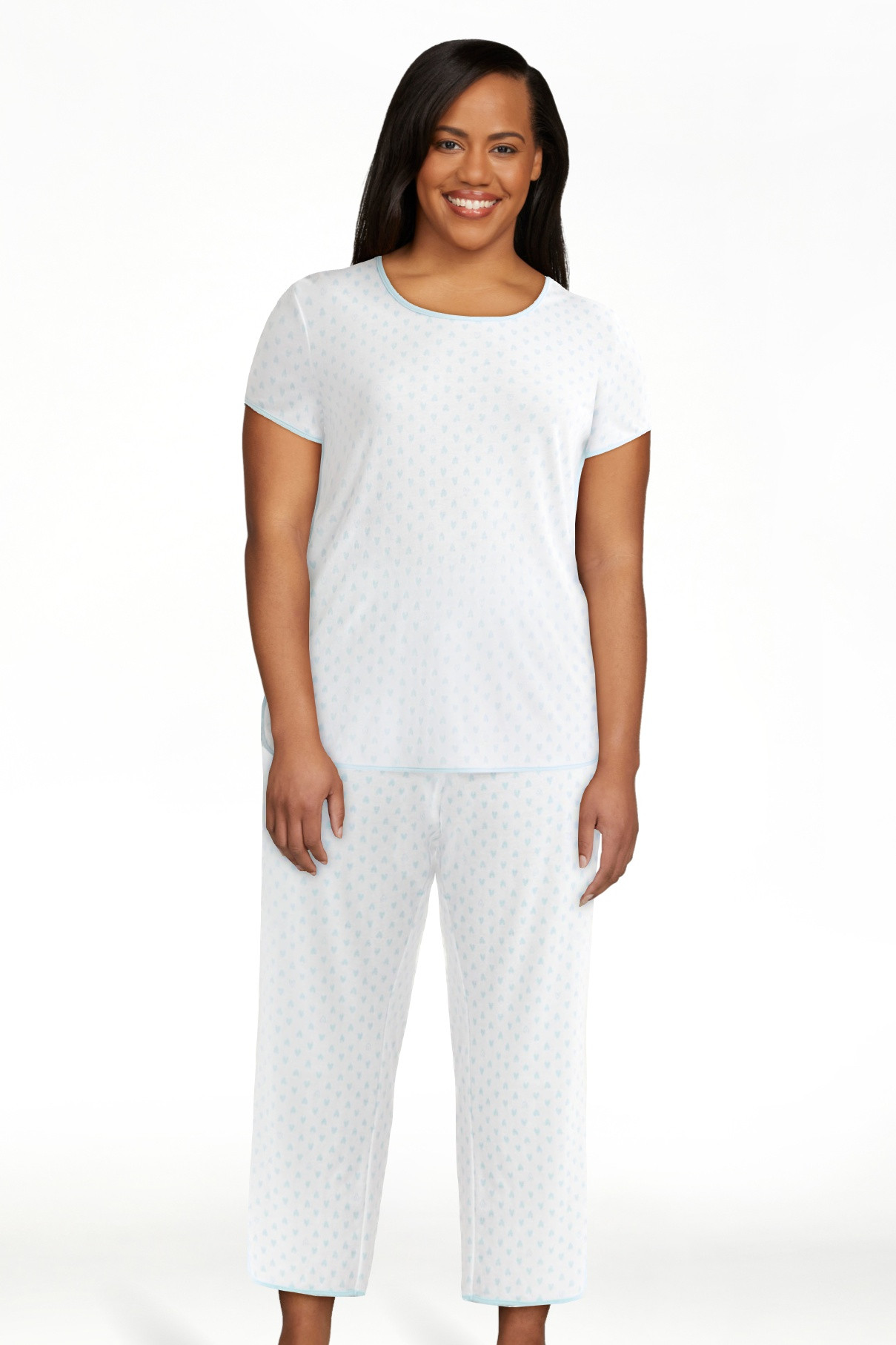 Joyspun Women's and Women’s Plus Lightweight Sleep Tee and Pants Set, 2-Piece, Sizes XS to 3X | Walmart (US)