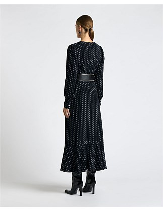 TEXTURED GEORGETTE SPOT MIDI DRESS | David Jones (Australia & New Zealand)