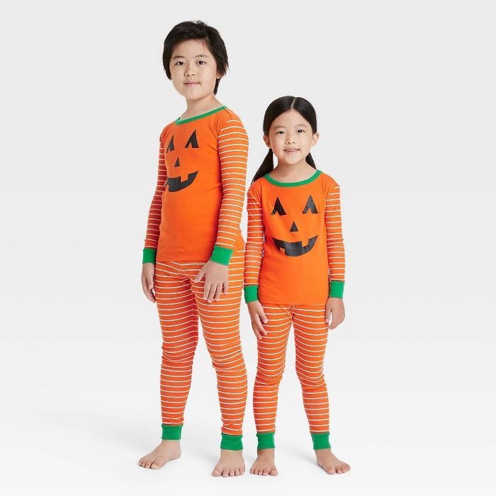 Toddler Halloween Pumpkin Matching Family Pajama Set - Orange | Target