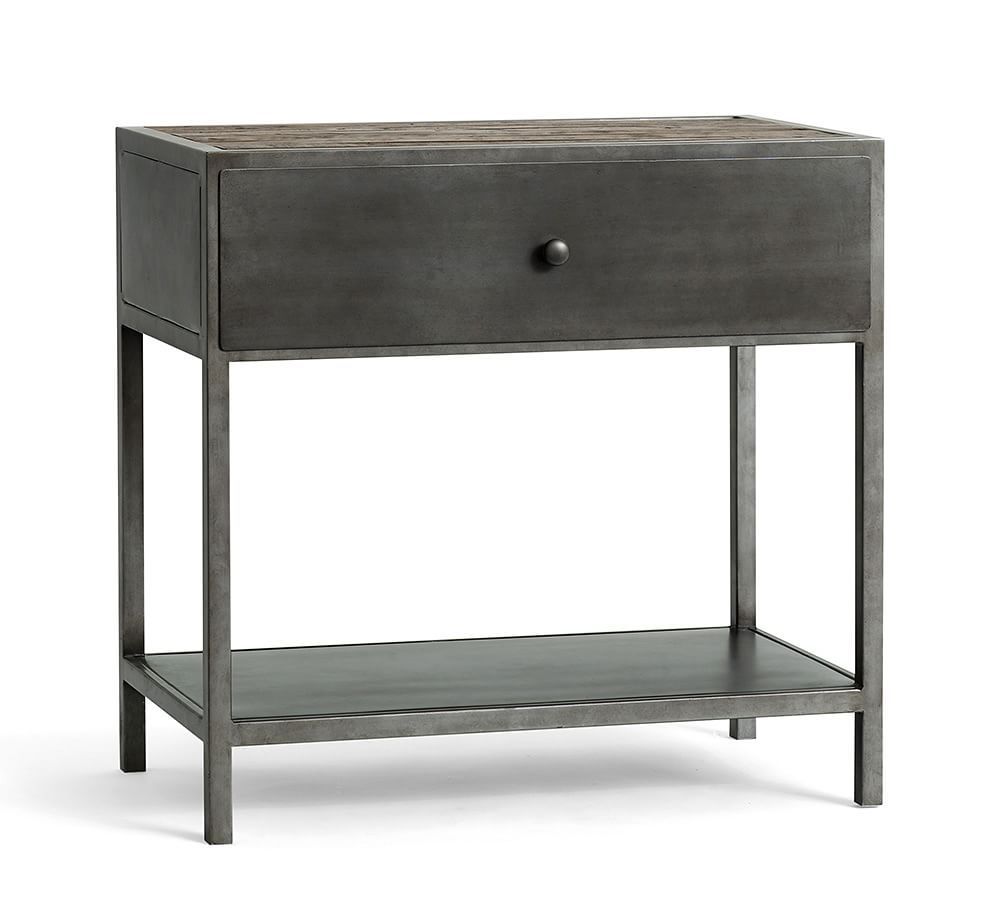 Big Daddy's Antiques 29&amp;quot; Metal Nightstand, Sienna Reclaimed Pine | Pottery Barn (US)