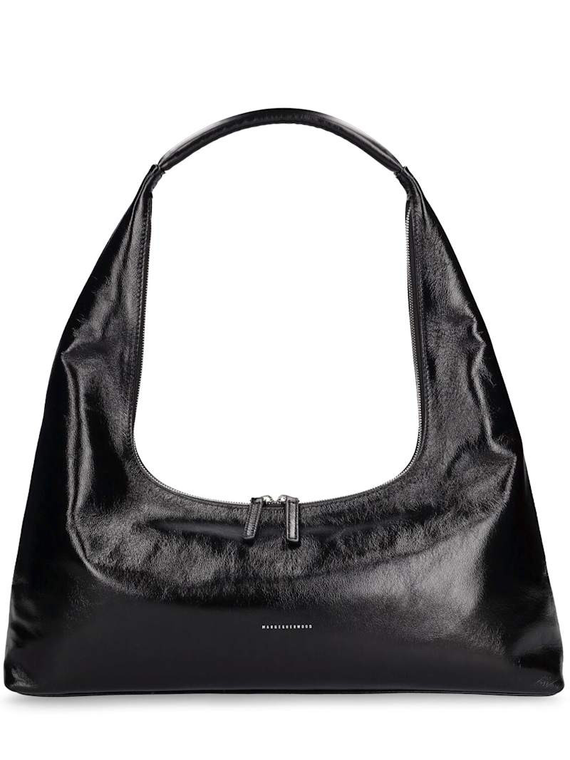 Large Hobo plain leather shoulder bag | Luisaviaroma