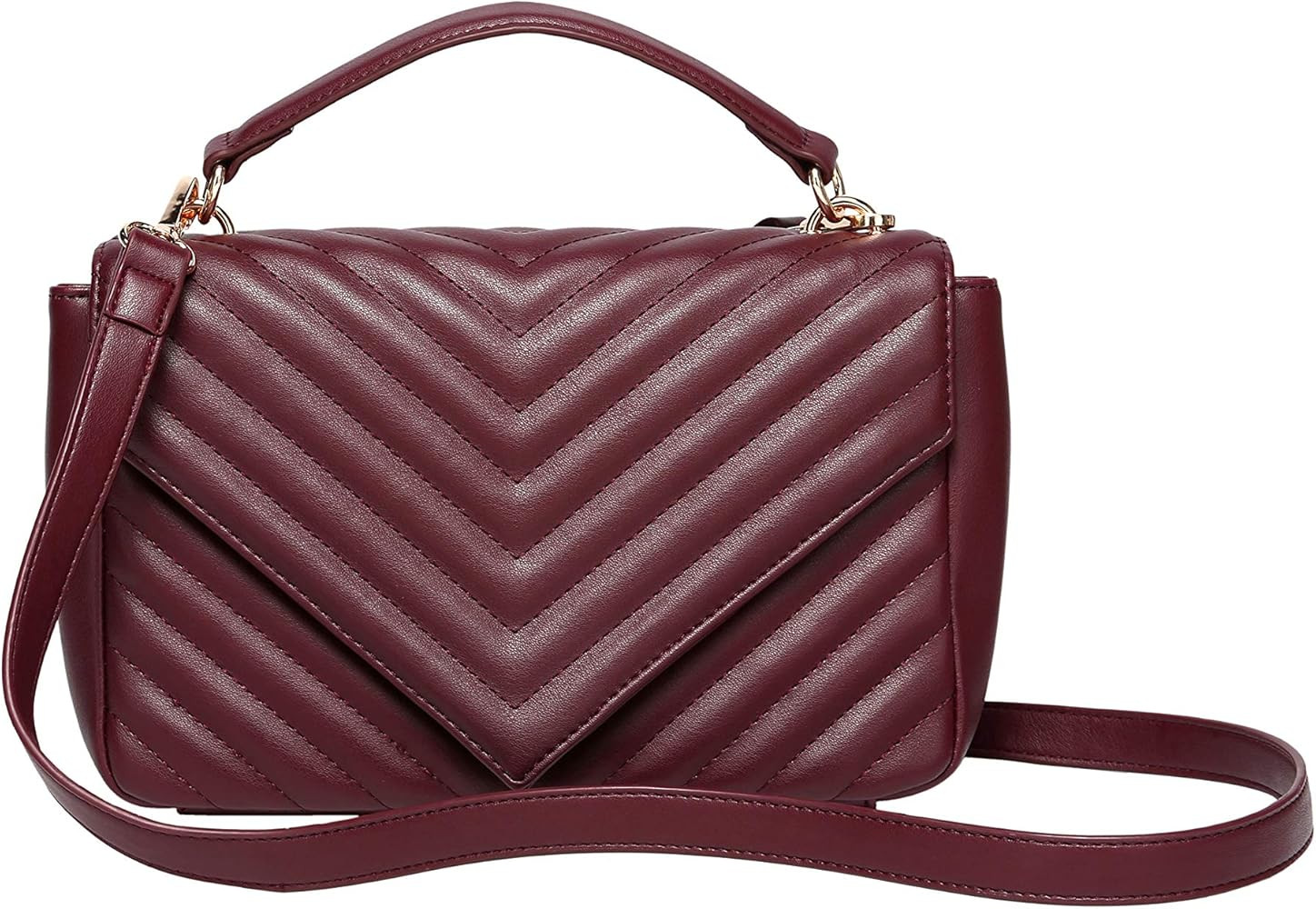 Daisy Rose Quilted Shoulder Cross Body Bag with Top Handle, PU Vegan Leather | Amazon (US)