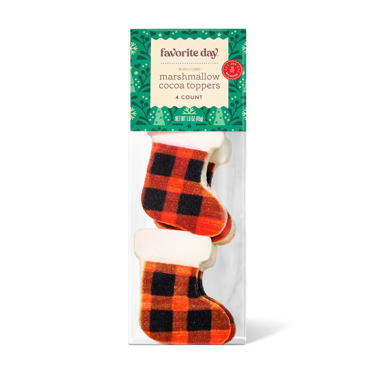 Christmas Marshmallow Buffalo Plaid Printed Stocking - 1.6oz - Favorite Day™ | Target