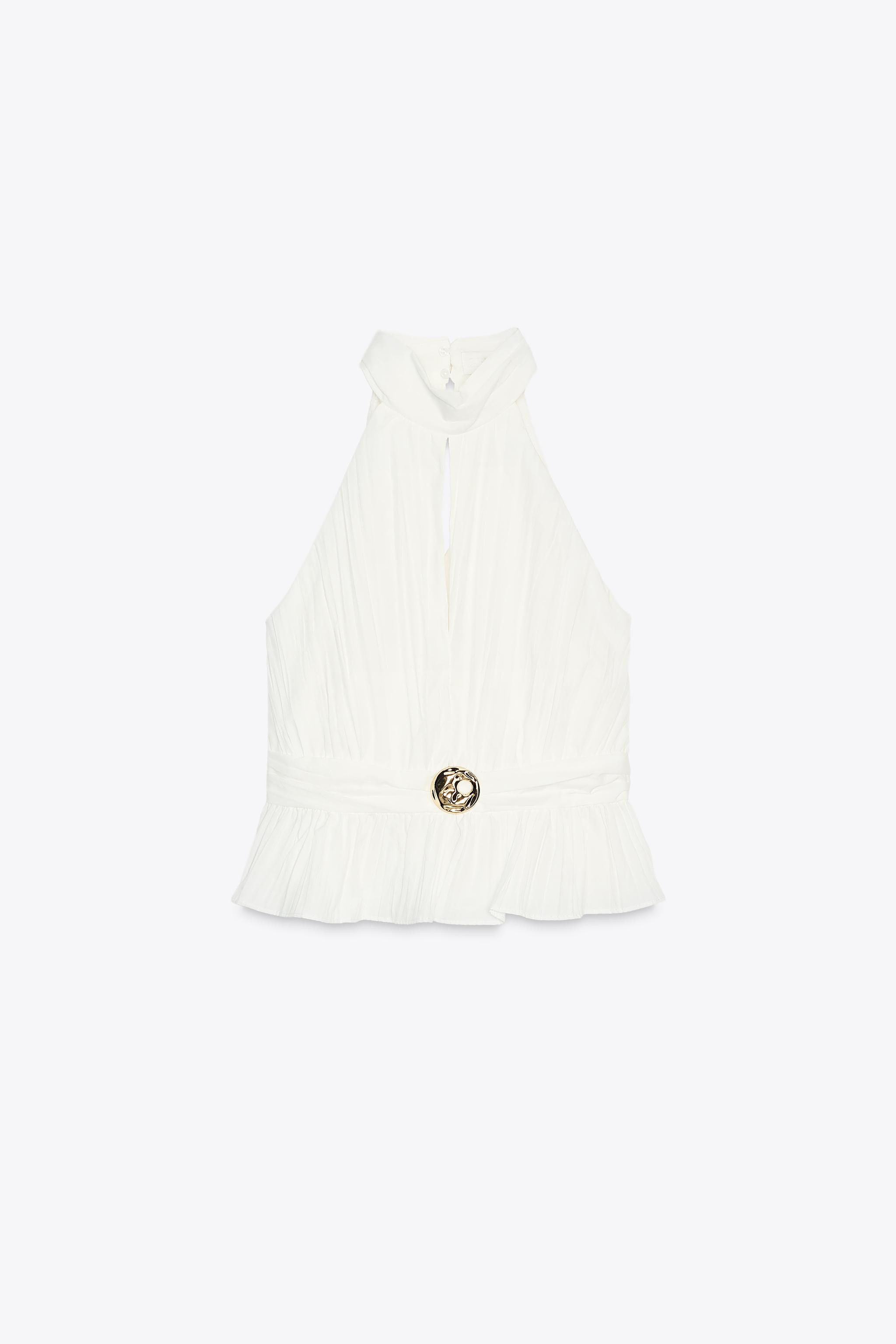 PLEATED HALTER TOP | Zara UK