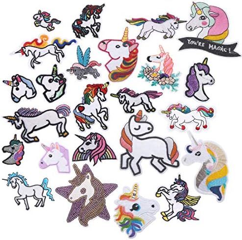 24pc Patch Unicorn Rainbow Animal Patch Iron On Patches Kids DIY Cute Sewing Embroidered Patches for | Amazon (US)