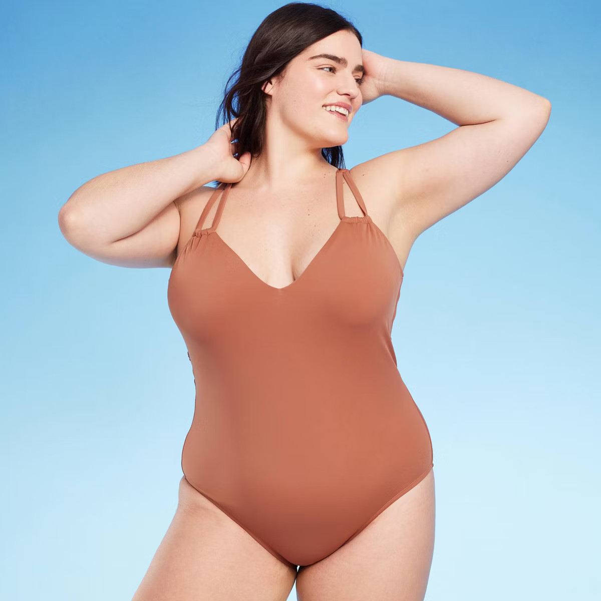 Women's Tunneled Plunge One Piece Swimsuit - Shade & Shore™ | Target