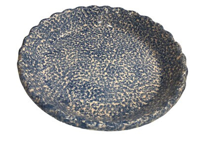 Vintage Los Angeles Pottery Stipple Blue Spongeware Pie Tart Plate Pan Fluted | eBay US