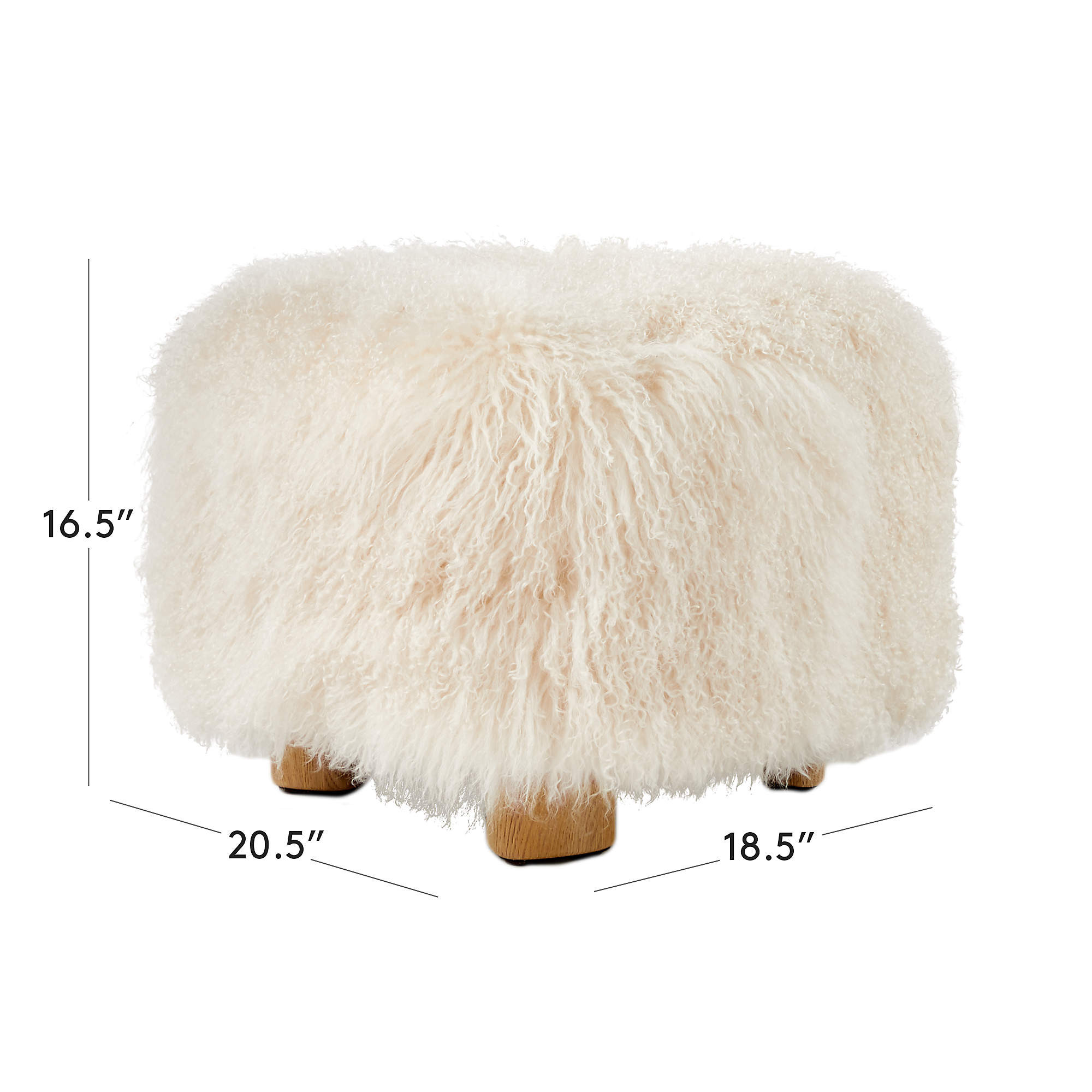 Bozzi Mongolian Sheepskin Ottoman + Reviews | CB2 | CB2
