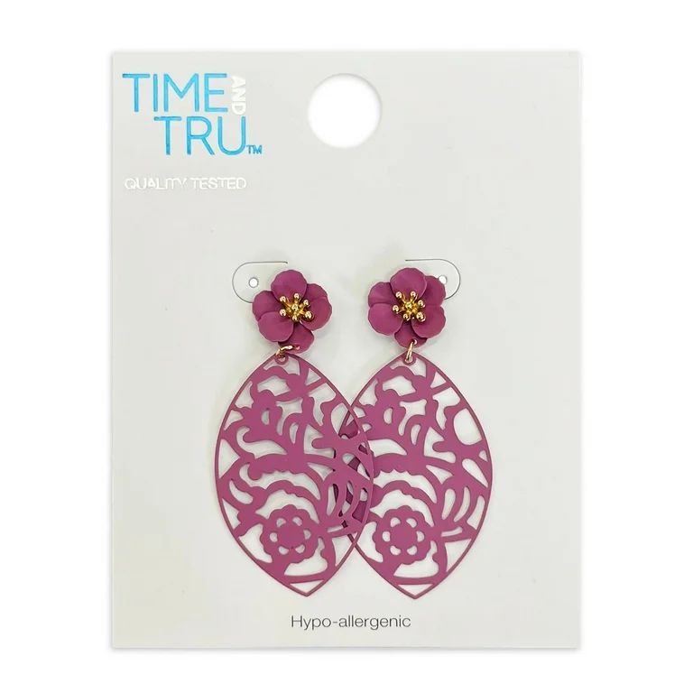 Time and Tru Flower Post Matte Earrings | Walmart (US)
