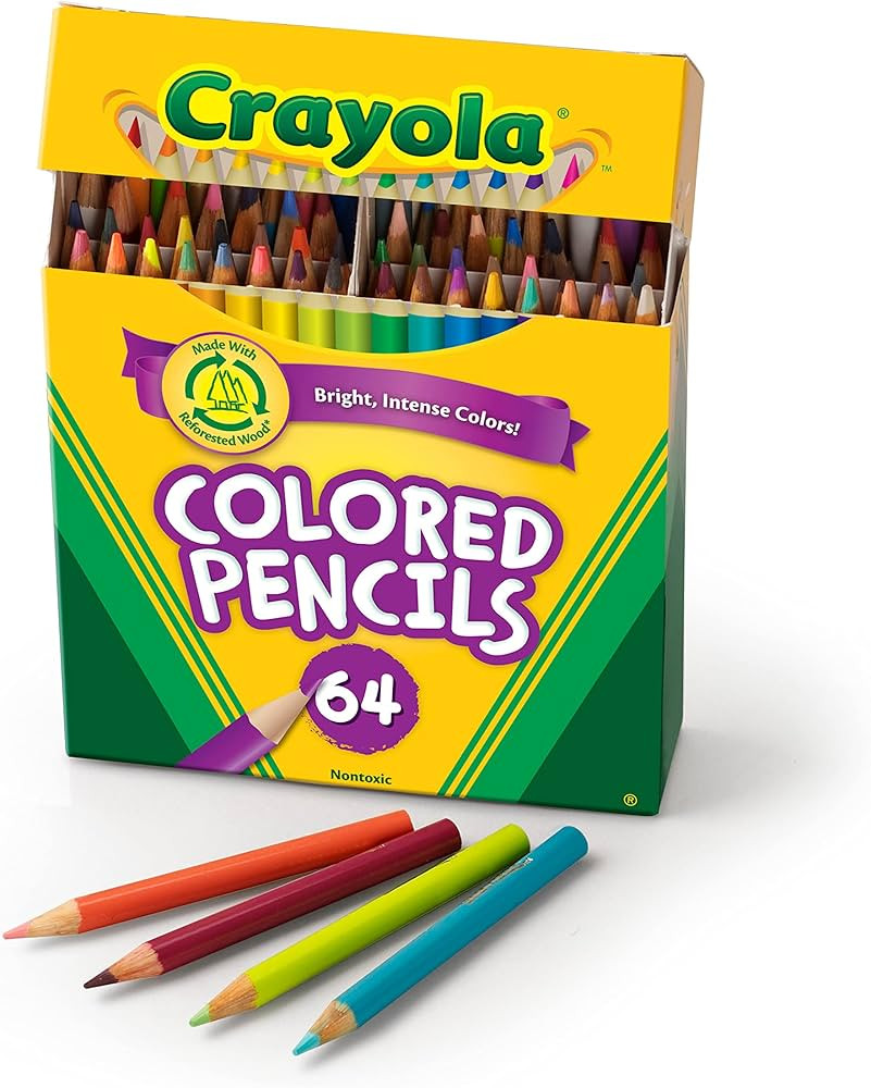 Crayola Mini Colored Pencils (Colors may vary), Coloring Supplies for Kids, 64 Count, Gift | Amazon (US)