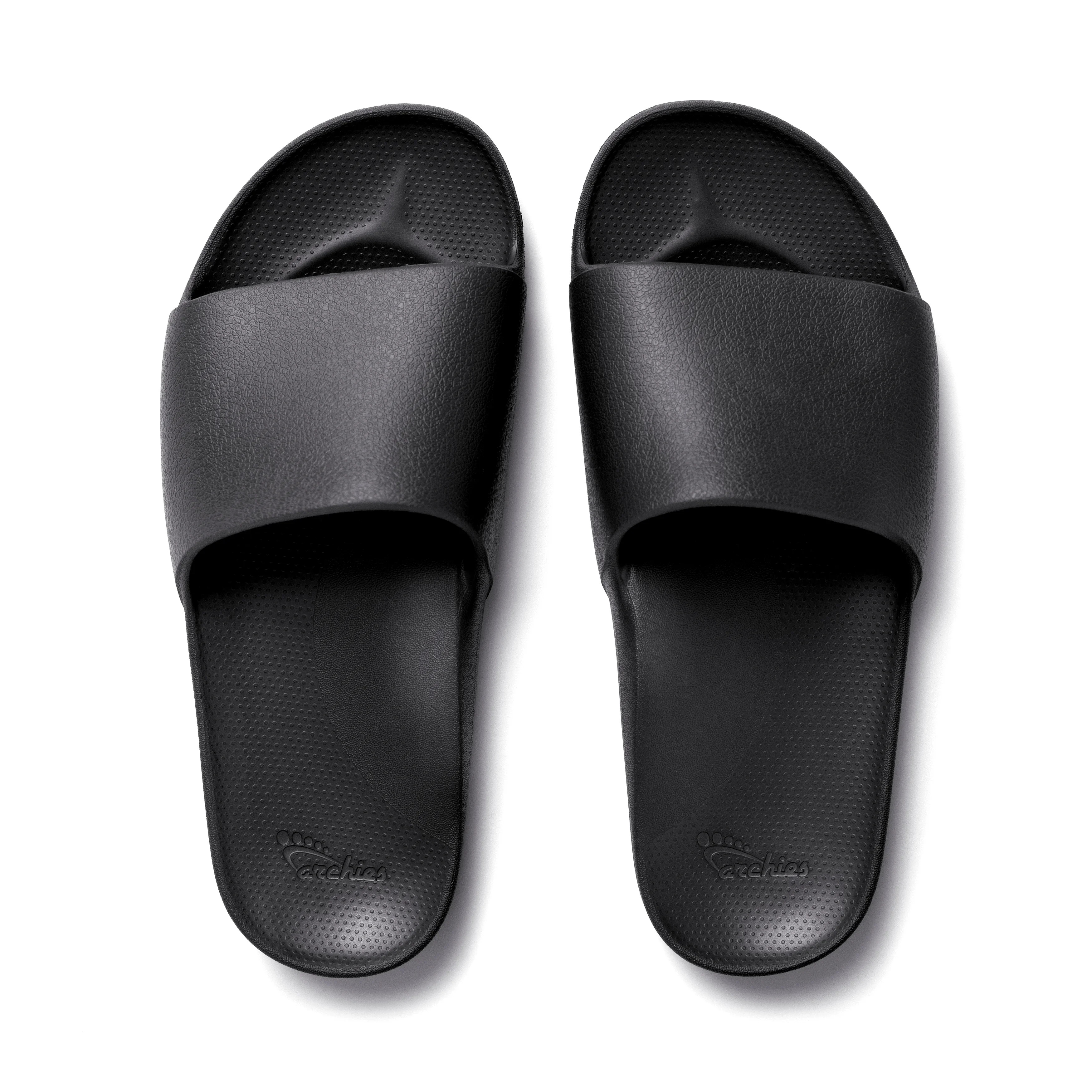 Arch Support Slides - Classic - Black | Archies Footwear US