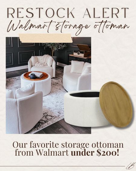 Our favorite Drew Barrymore storage ottoman is back in stock! 

#LTKHome #LTKStyleTip