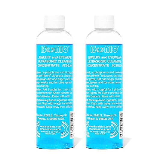 iSonic Ultrasonic Jewelry & Eyeglass Cleaner Solution Concentrate - Professional Cleaning Liquid ... | Amazon (US)