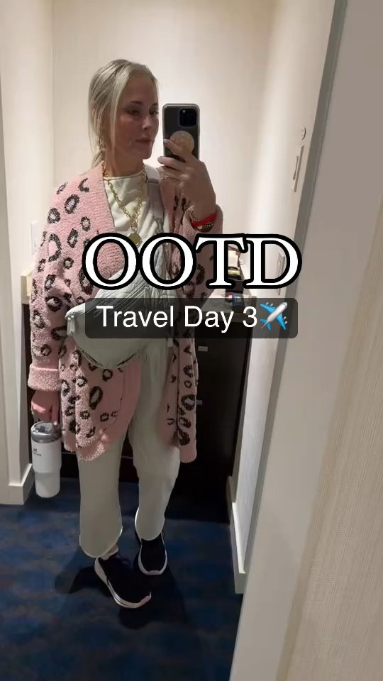 Travel Day 3 and feeling cozy and chic in my Yioaga lounge set from Amazon! ✈️💫 This set is perfect for those long travel days – soft, comfortable, and stylish. Comment below for info! 

I’ve paired it again with my trusty cheetah print cardigan from yesterday for an added pop of personality. And let's not forget my favorite Jennifer Ponson Design 21” necklace, which always elevates my look. 

On my feet, I’m rocking my new Skechers – they’re unbelievably comfortable and machine washable, making them a must-have for any trip. Ready to explore in comfort and style! 🐆💖👟 

Here is the jewelry link, then at check out, put Lauren10 for the coupon code. https://www.jenniferponson.com/discount/Lauren10
If you put Lauren10, then hit “apply” then type in “freeship,” and hit “apply,” you will get free shipping in addition to 10% off 😊

#LTKMidsize #LTKTravel #LTKStyleTip