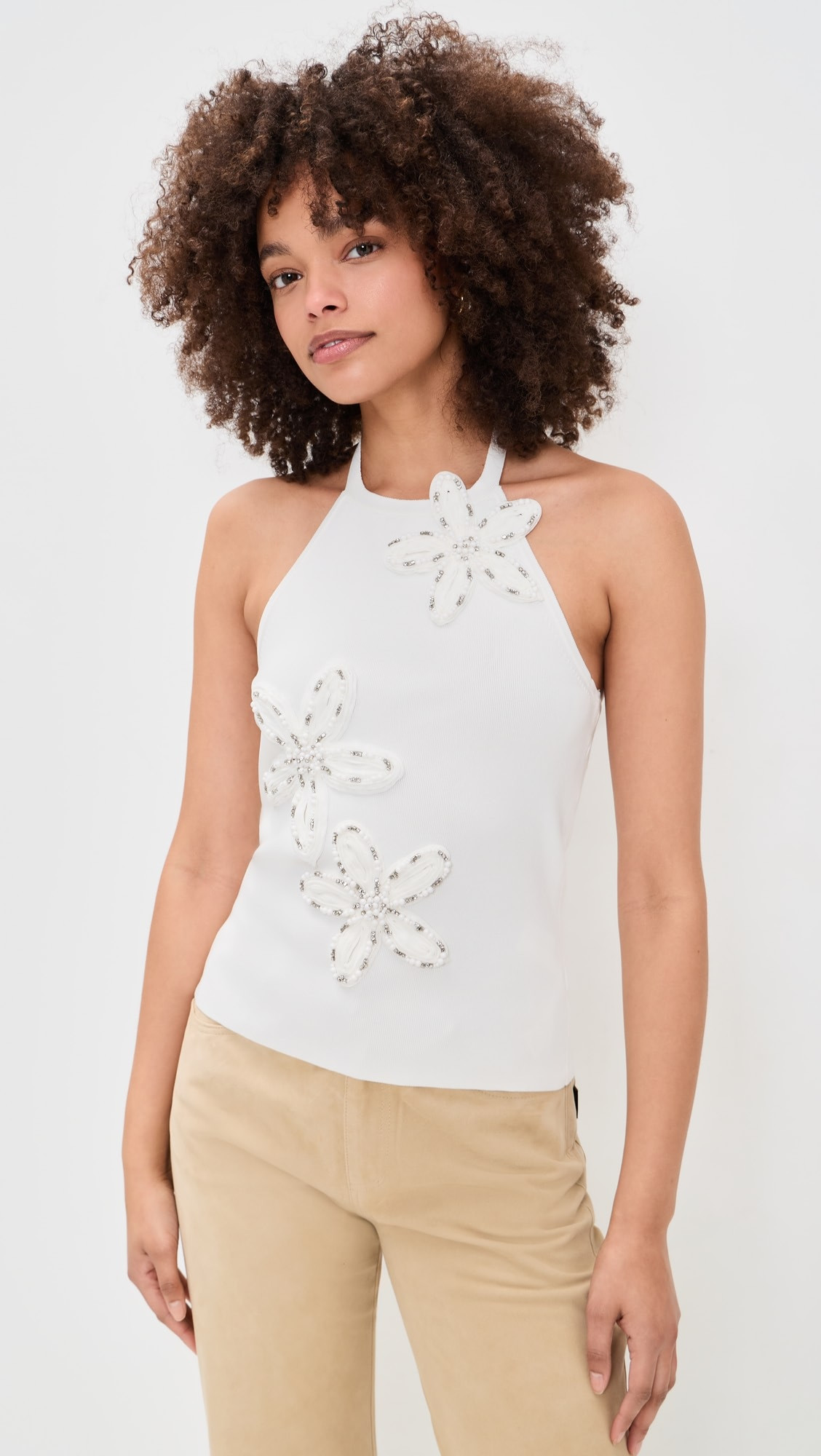 Flower Detail Halter Top | Shopbop