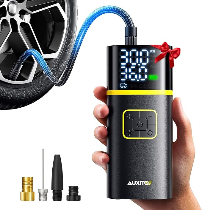AUXITO AS1 Tire Inflator Portable Air Compressor - 150PSI Bike Pump 1Min Fast Inflate with Tire P... | Amazon (US)