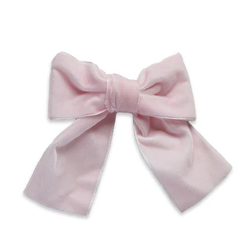 Big Velvet Sailor Bow in Light Pink | Loozieloo