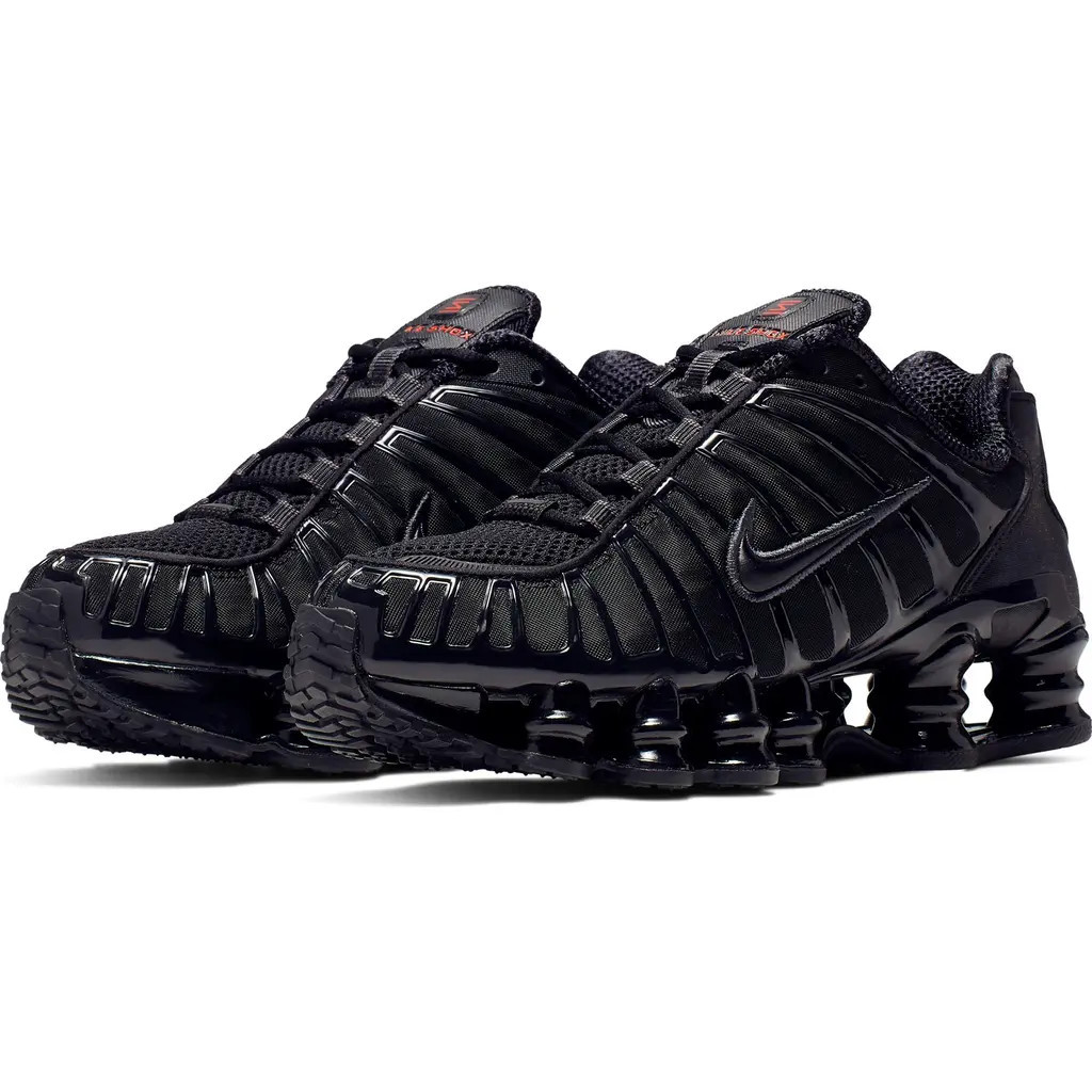 Nike Shox TL Sneaker in Black/Metallic/Max Orange at Nordstrom, Size 10.5 | Nordstrom