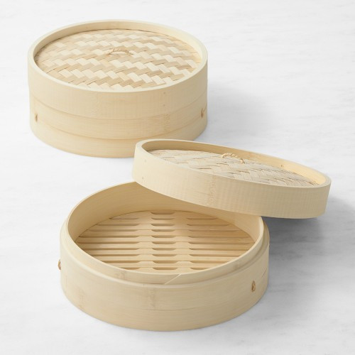 Williams Sonoma Bamboo Steamer, 10"", Set of 2 | Williams-Sonoma