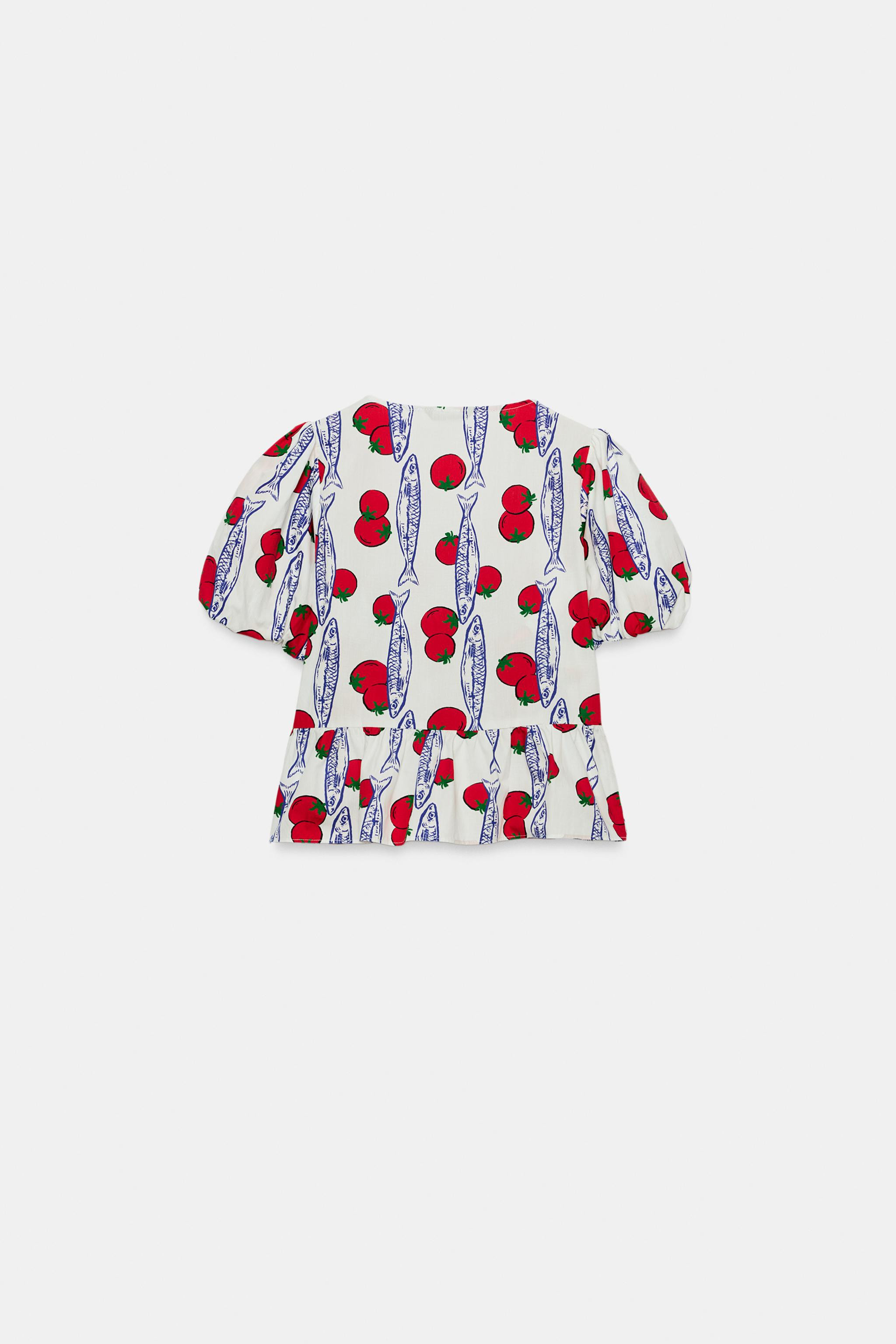 PRINTED SHIRT WITH BOWS | Zara US
