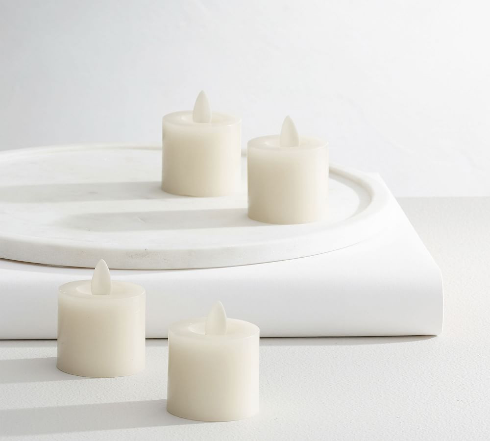 Premium Flickering Flameless Wax Votive Candle - Set of 4 | Pottery Barn (US)