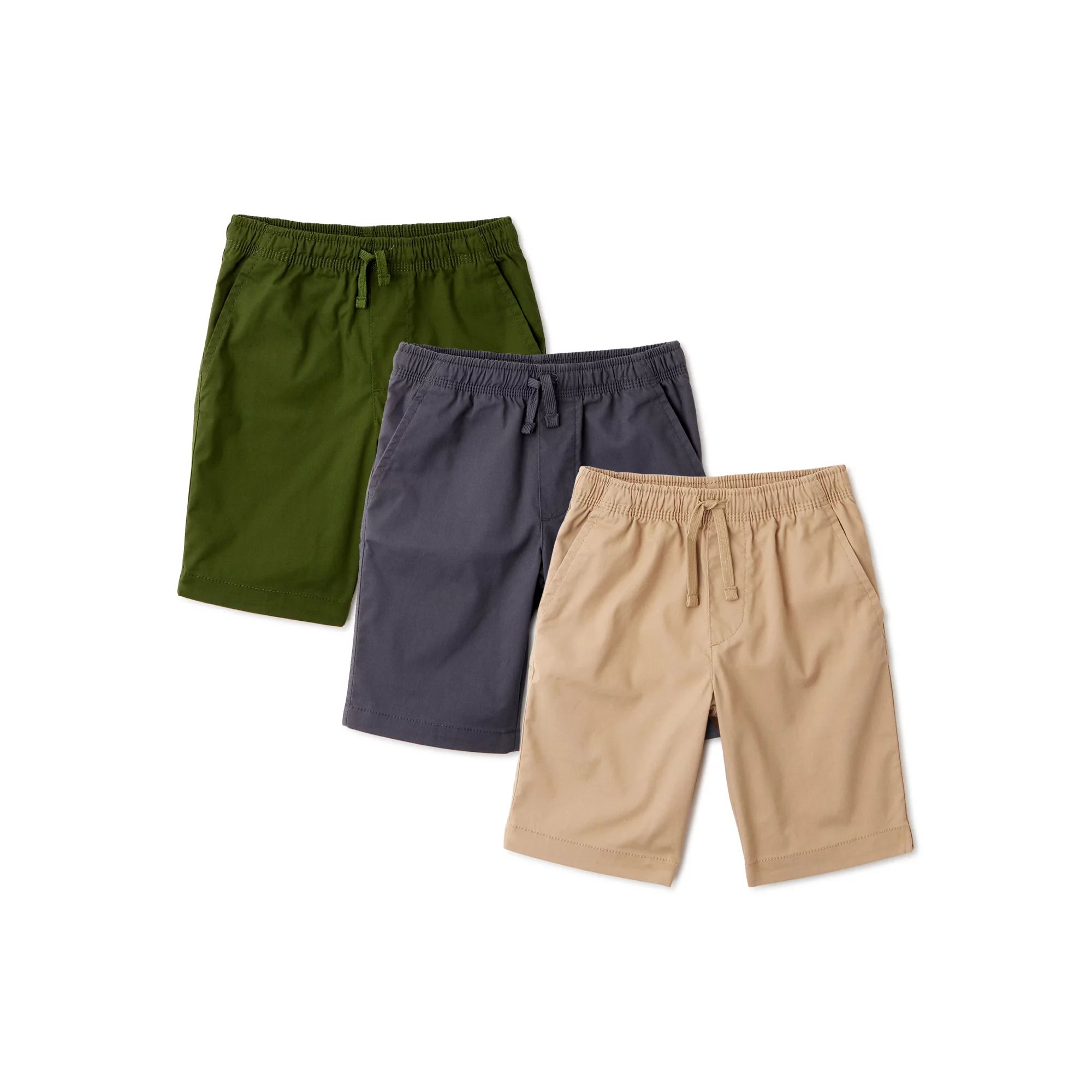 Wonder Nation Boys Everyday Pull-On Shorts, 3-Pack, Sizes 4-18 & Husky | Walmart (US)