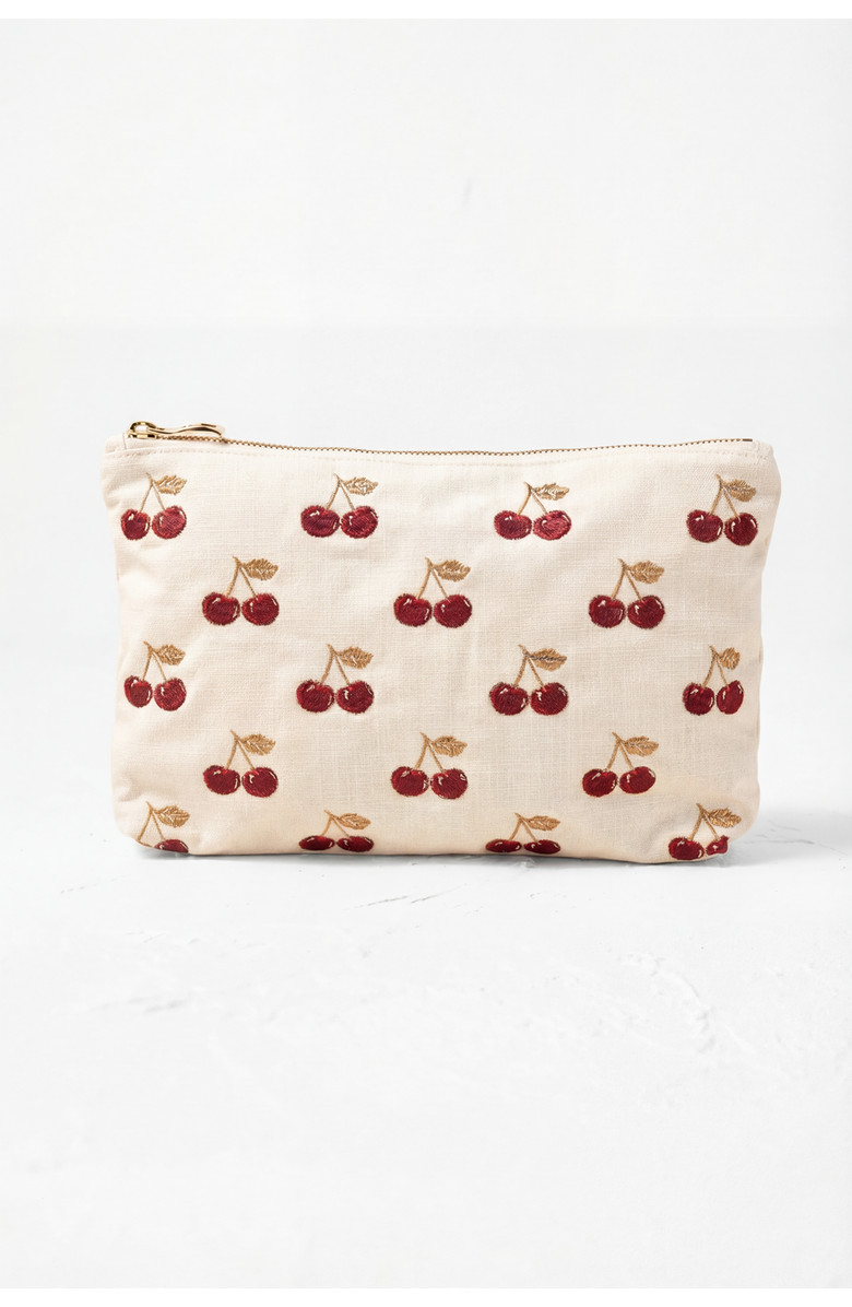 Cherries Velvet Everyday Pouch | Nordstrom