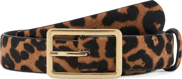 Leopard Genuine Calf Hair & Leather Belt | Nordstrom