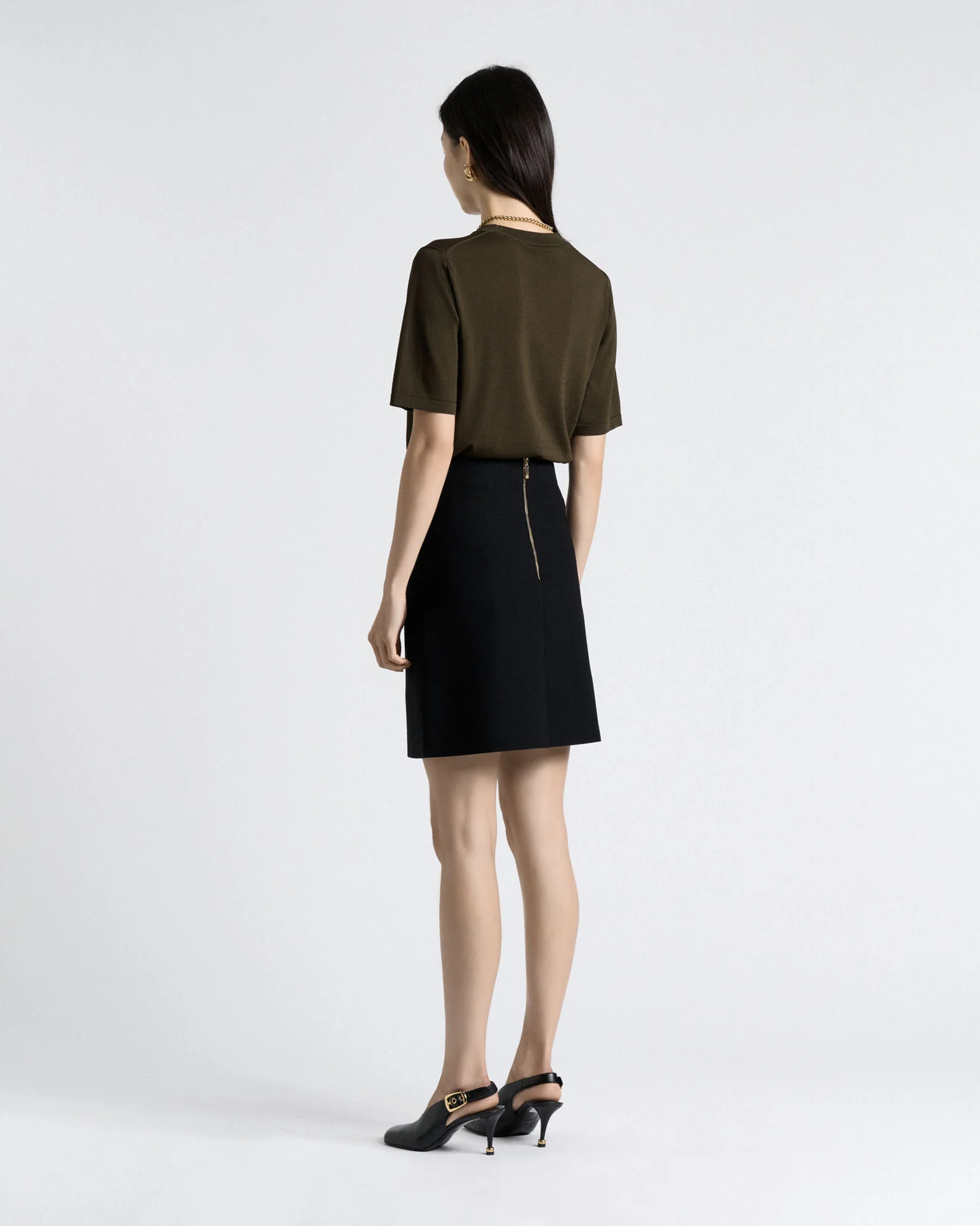 Khaki Knitted Tee | Cue AU