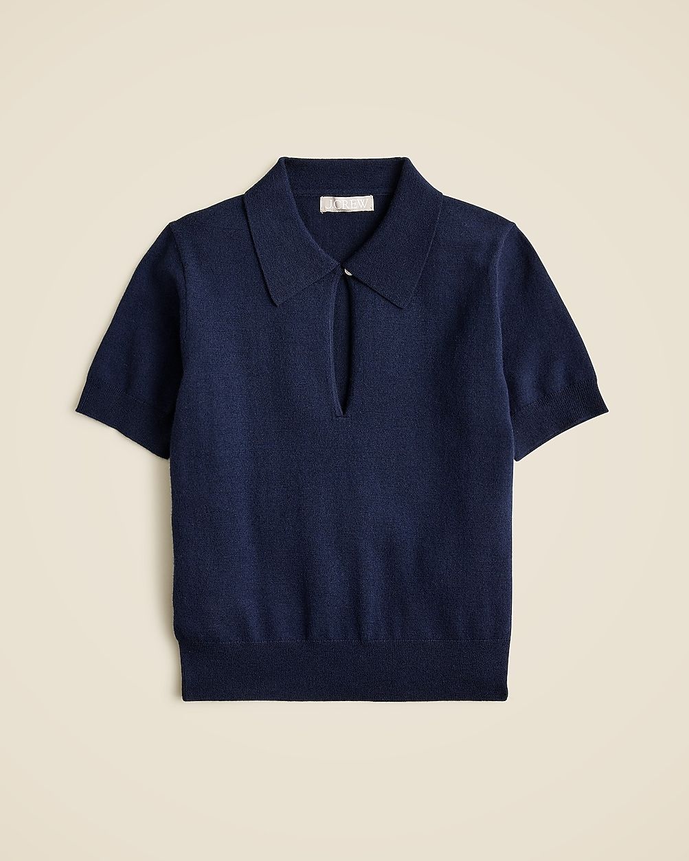 Short-sleeve keyhole sweater in merino wool blend | J. Crew US