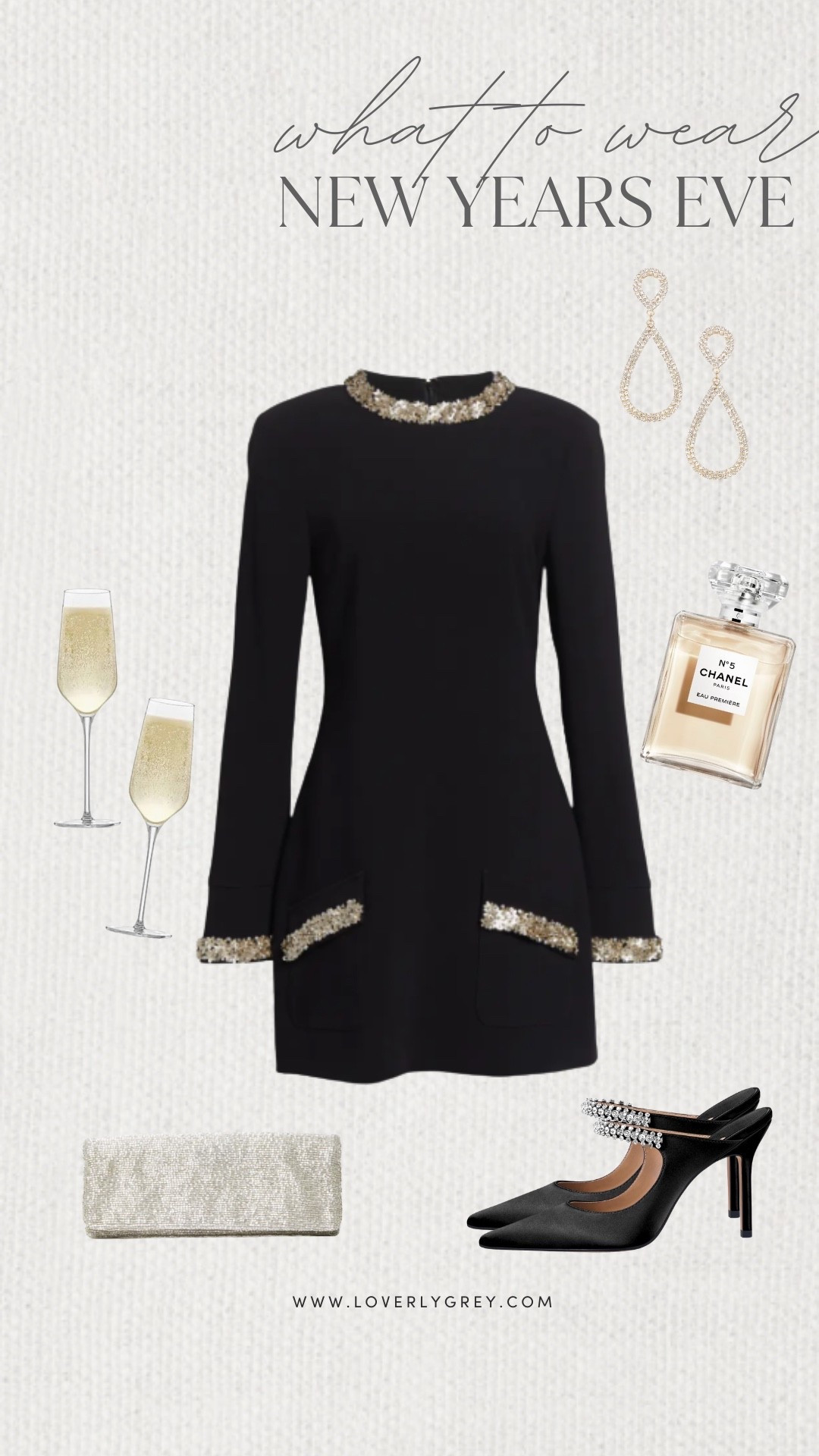 Loverly Grey, what to wear on New Year’s Eve! I am loving this black dress with beaded detail from Nordstrom. Pair the look with black heels and a beaded purse to complete the look. Loverly Grey, what to wear, New Year’s Eve 

#LTKHoliday #LTKgrwm #LTKSeasonal