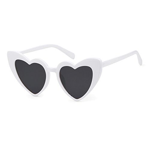 Clout Goggle Heart Sunglasses Vintage Cat Eye Mod Style Retro Kurt Cobain Glasses | Amazon (US)